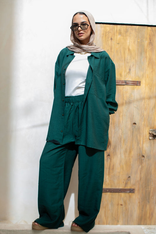 Royal Green Linen Set